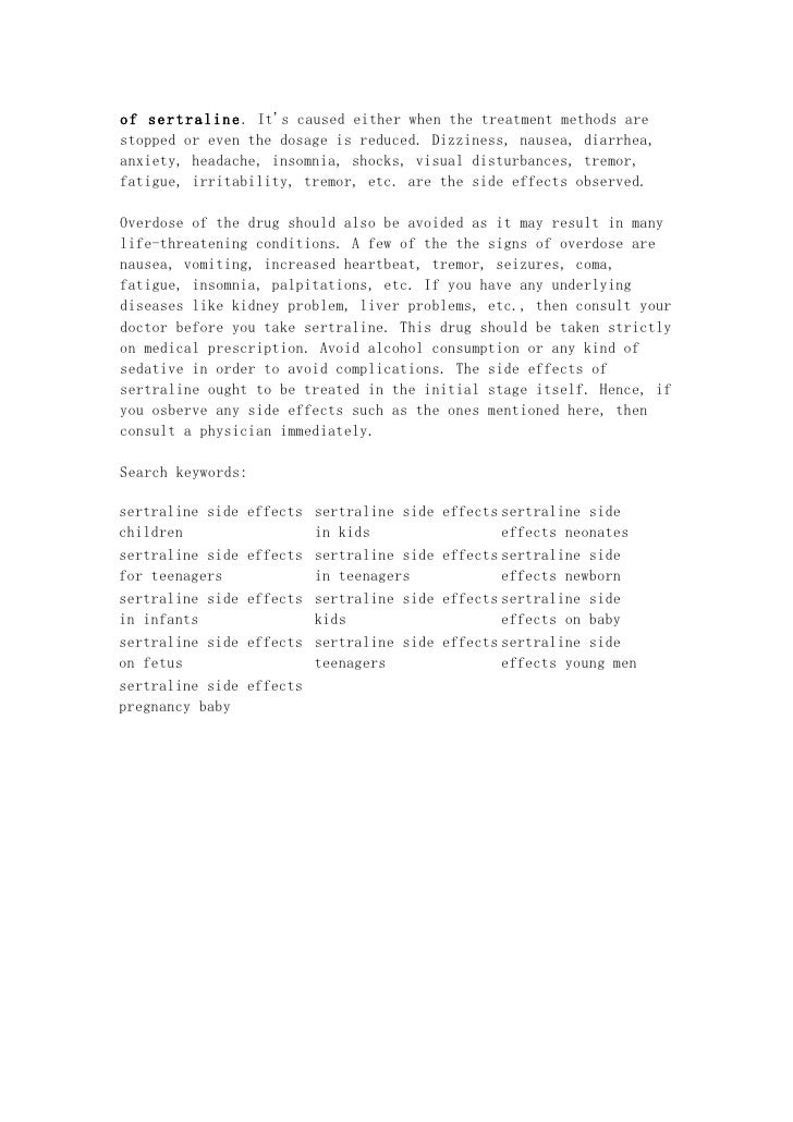 Sertraline Side Effects Diarrhea