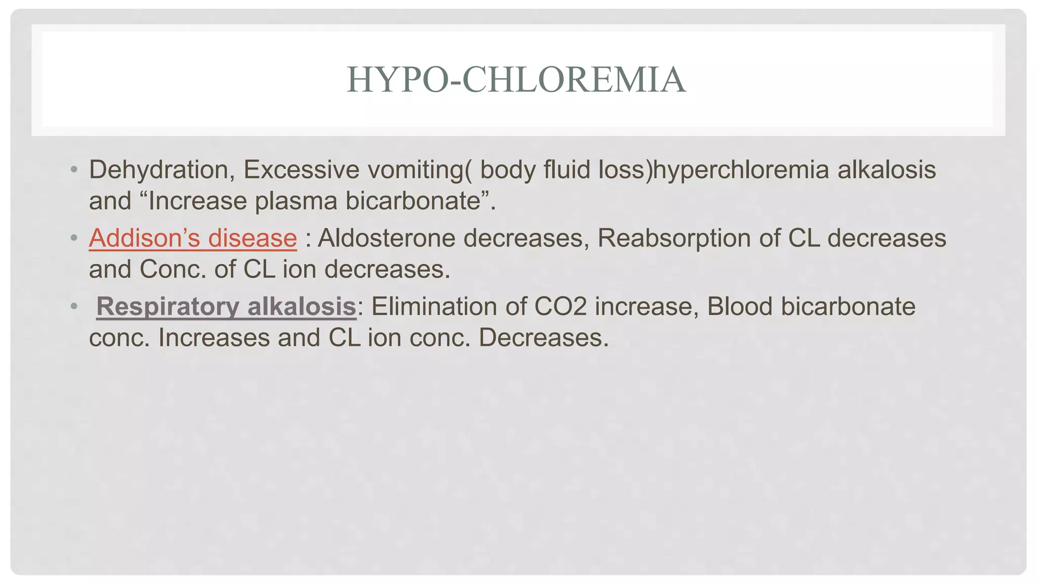 Serum chloride and bicarbonate | PPTX
