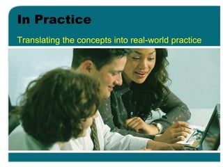 In Practice
Translating the concepts into real-world practice
 