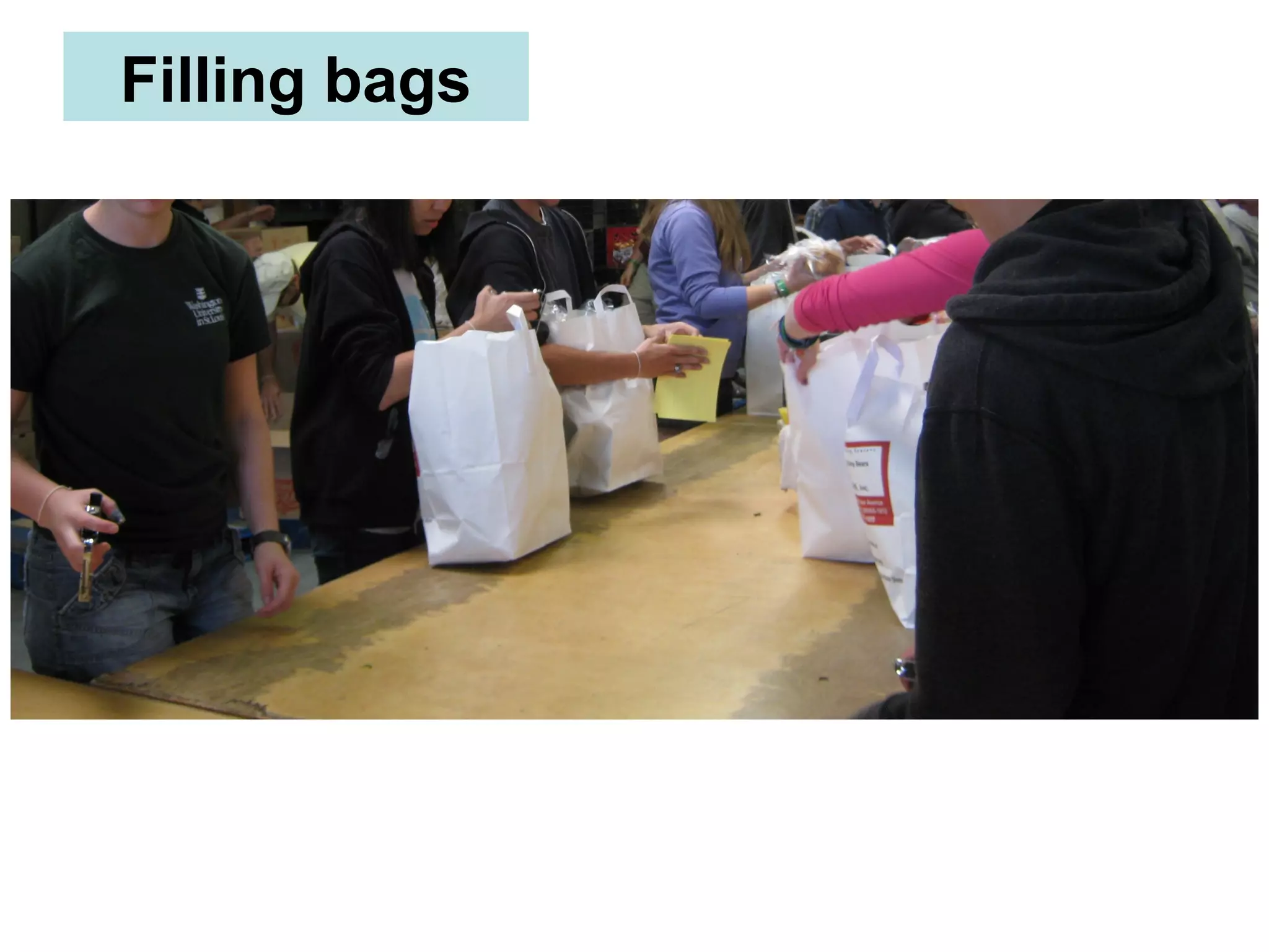 Filling bags
 