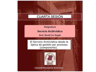 CUARTA SESIÓN El Servicio Archivístico desde la óptica de gestión por procesos (componente).  
