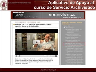 Aplicativo de Apoyo al  curso de Servicio Archivístico 