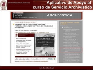 Aplicativo de Apoyo al  curso de Servicio Archivístico 