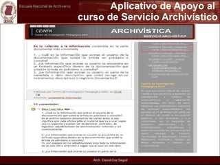 Aplicativo de Apoyo al  curso de Servicio Archivístico 