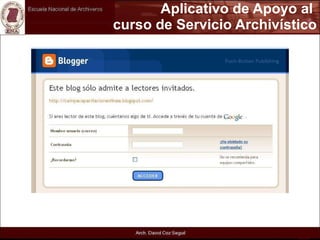 Aplicativo de Apoyo al  curso de Servicio Archivístico 