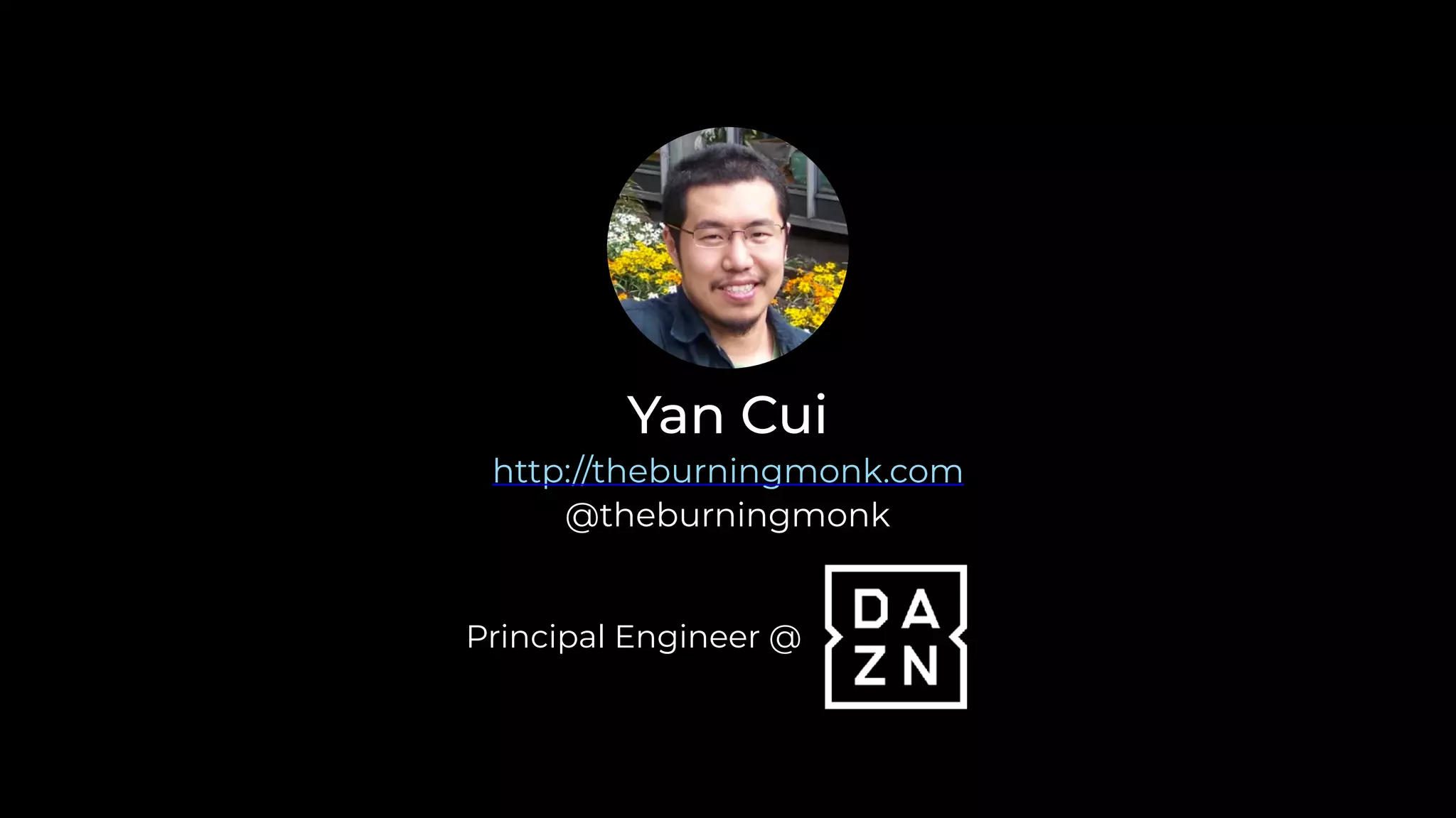 Yan Cui
http://theburningmonk.com
@theburningmonk
Principal Engineer @
 