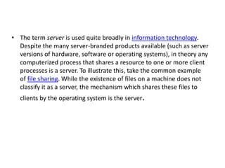 Basic Server PPT (THDC) | PPTX