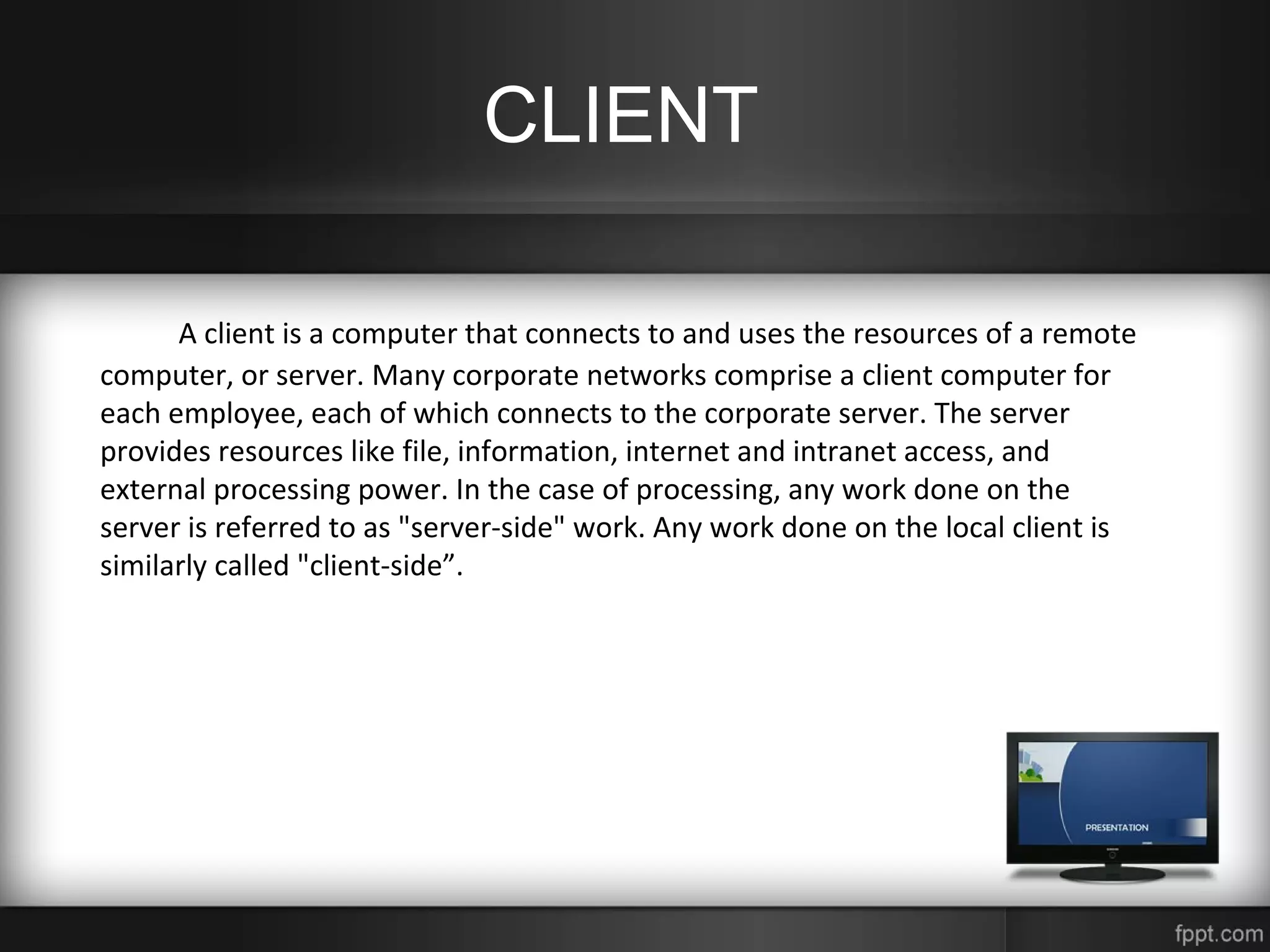 Server client-presentation. | PPT | Computer Networking | Computing