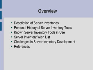 Server Inventory Using Free, Open Source, and Proprietary Tools | PDF
