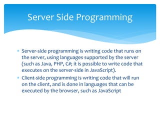 Server Side Programming | PPT