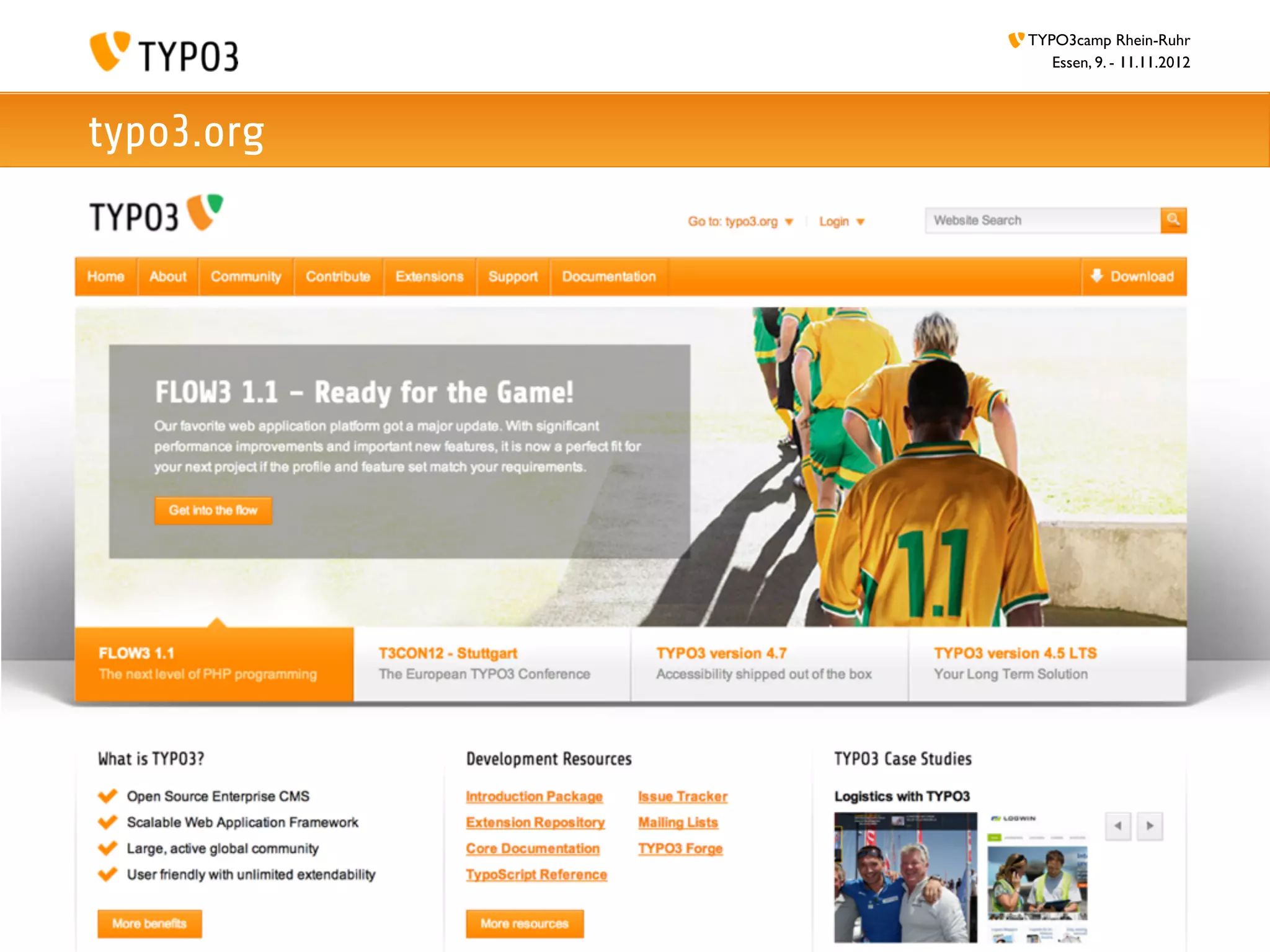 TYPO3camp Rhein-Ruhr
               Essen, 9. - 11.11.2012



typo3.org
 