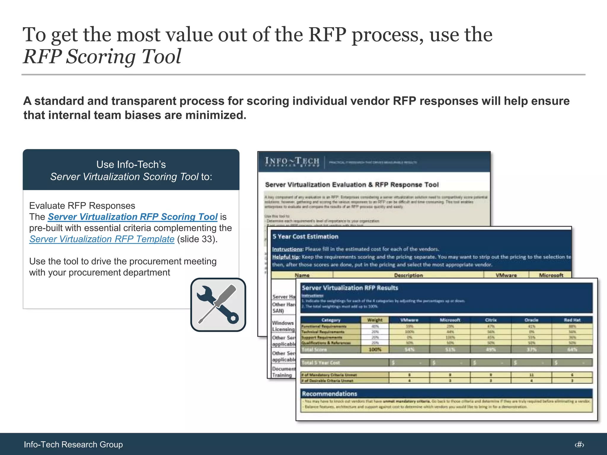 Being proactive, the IT group wanted to select a vendor that could prepare and enable their virtual infrastructure for the possibility of internal cloud, should they wish to move in this direction down the road.