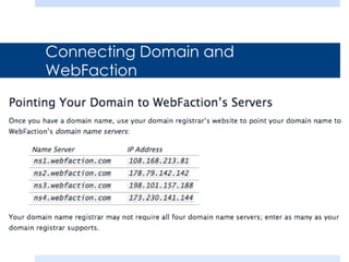Connecting Domain and
WebFaction
 