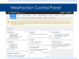 WebFaction Control Panel
 