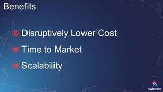 Disruptively Lower Cost
Time to Market
Scalability
Benefits
 