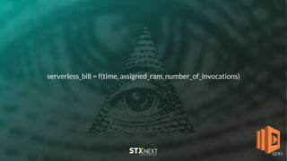 serverless_bill = f(time, assigned_ram, number_of_invocations)
12/51
 