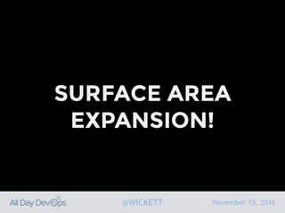 November 15, 2016@WICKETT
SURFACE AREA
EXPANSION!
 
