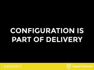 @WICKETT
CONFIGURATION IS
PART OF DELIVERY
 