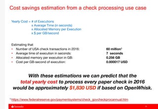 28
Cost savings estimation from a check processing use case
1 https://www.federalreserve.gov/paymentsystems/check_govcheck...