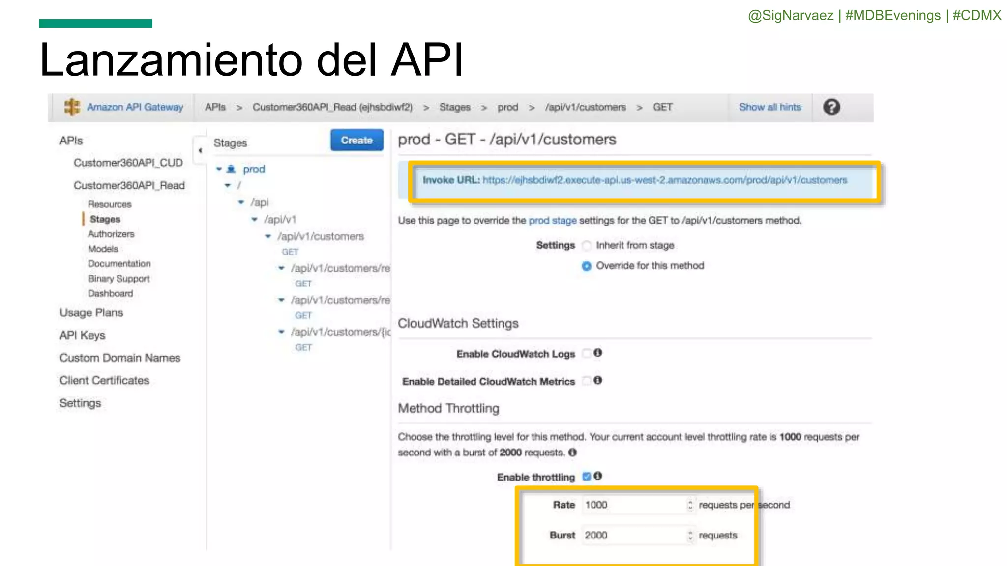 Lanzamiento del API
@SigNarvaez | #MDBEvenings | #CDMX
 
