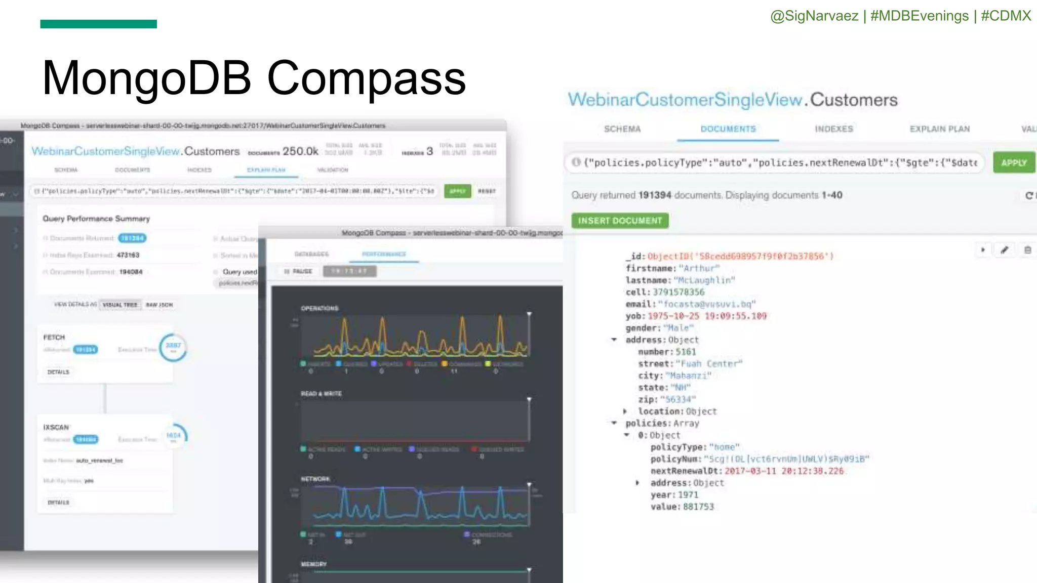 MongoDB Compass
@SigNarvaez | #MDBEvenings | #CDMX
 