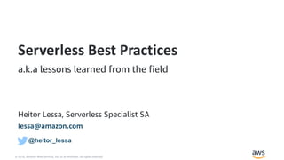 Serverless best practices plus design principles 20m version | PDF