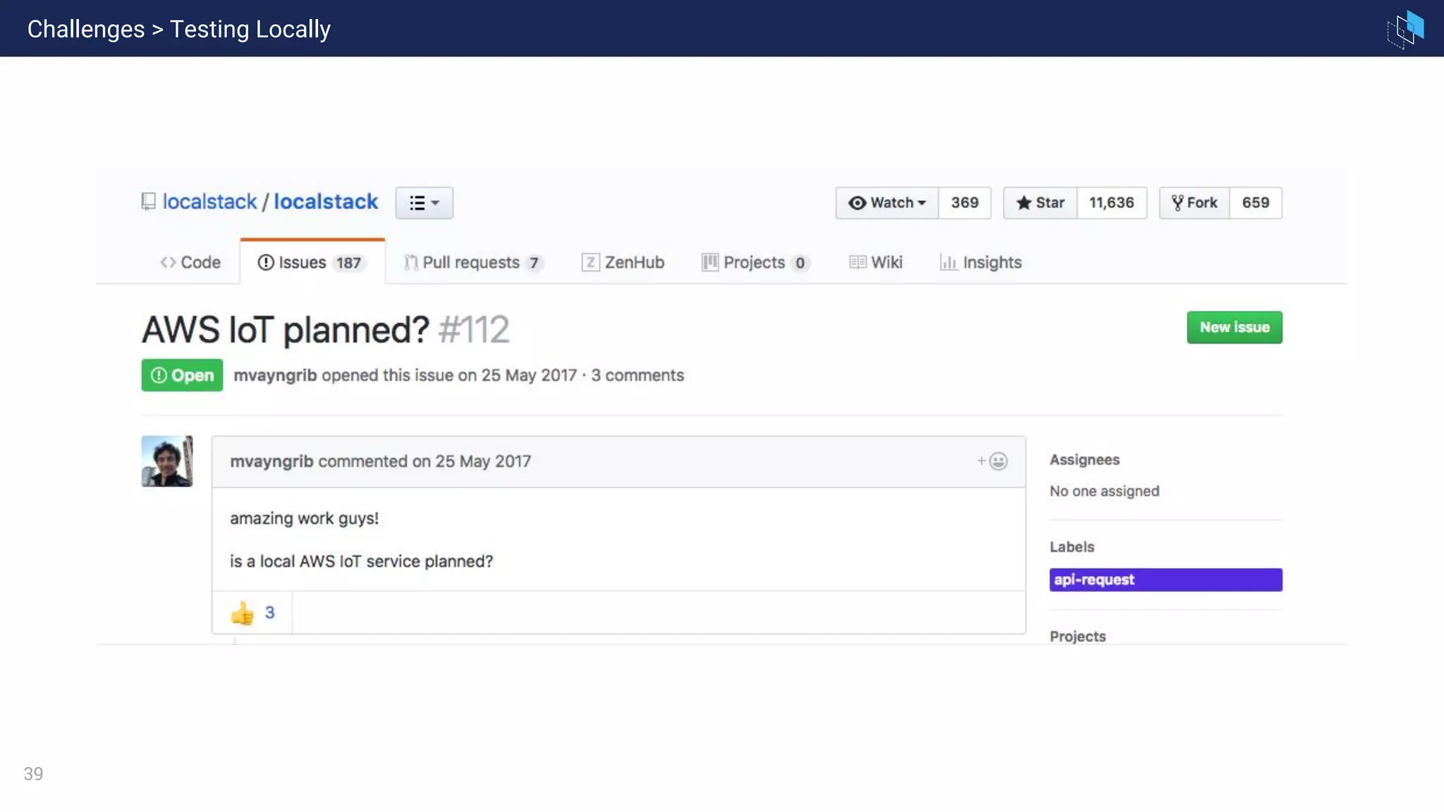 39
Challenges > Testing Locally
 
