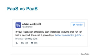 CleverToday
FaaS vs PaaS
 