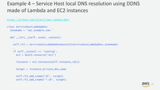 © 2017, Amazon Web Services, Inc. or its Affiliates. All rights reserved.
Example 4 – Service Host local DNS resolution us...