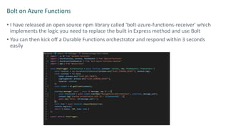 Integration-Monday-Serverless-Slackbots-with-Azure-Durable-Functions | PPT