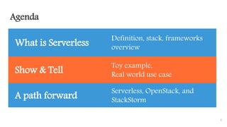 Serverless on OpenStack with Docker Swarm, Mistral, and StackStorm | PPTX