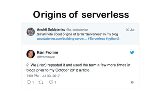Origins of serverless
 