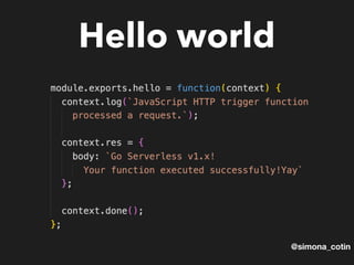 @simona_cotin
Hello world
 