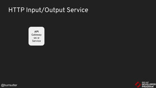 API
Gateway
-as-a-
Service
HTTP Input/Output Service
@burrsutter
 
