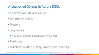 Serverless applications with Aurora DSQL as a database of choice- AWS ...