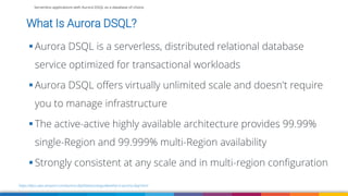 Serverless applications with Aurora DSQL as a database of choice- AWS ...