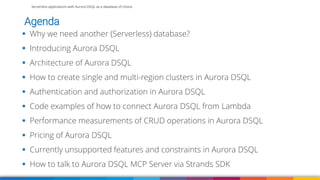 Serverless applications with Aurora DSQL as a database of choice- AWS ...