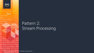 © 2018, Amazon Web Services, Inc. or its Affiliates. All rights reserved.
ServerlessDays
TLV
Pattern 2:
Stream Processing
 