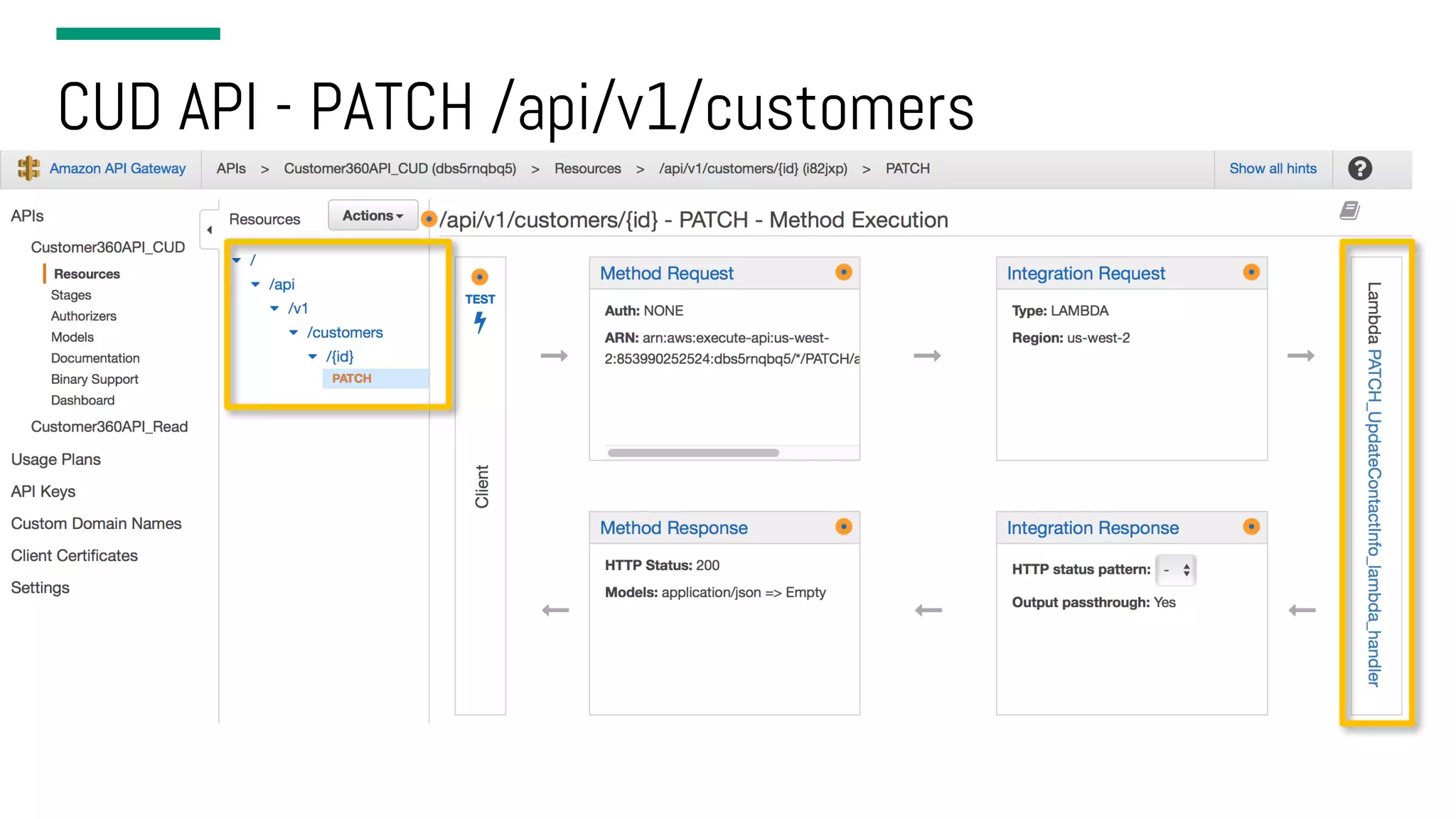 CUD API - PATCH /api/v1/customers 