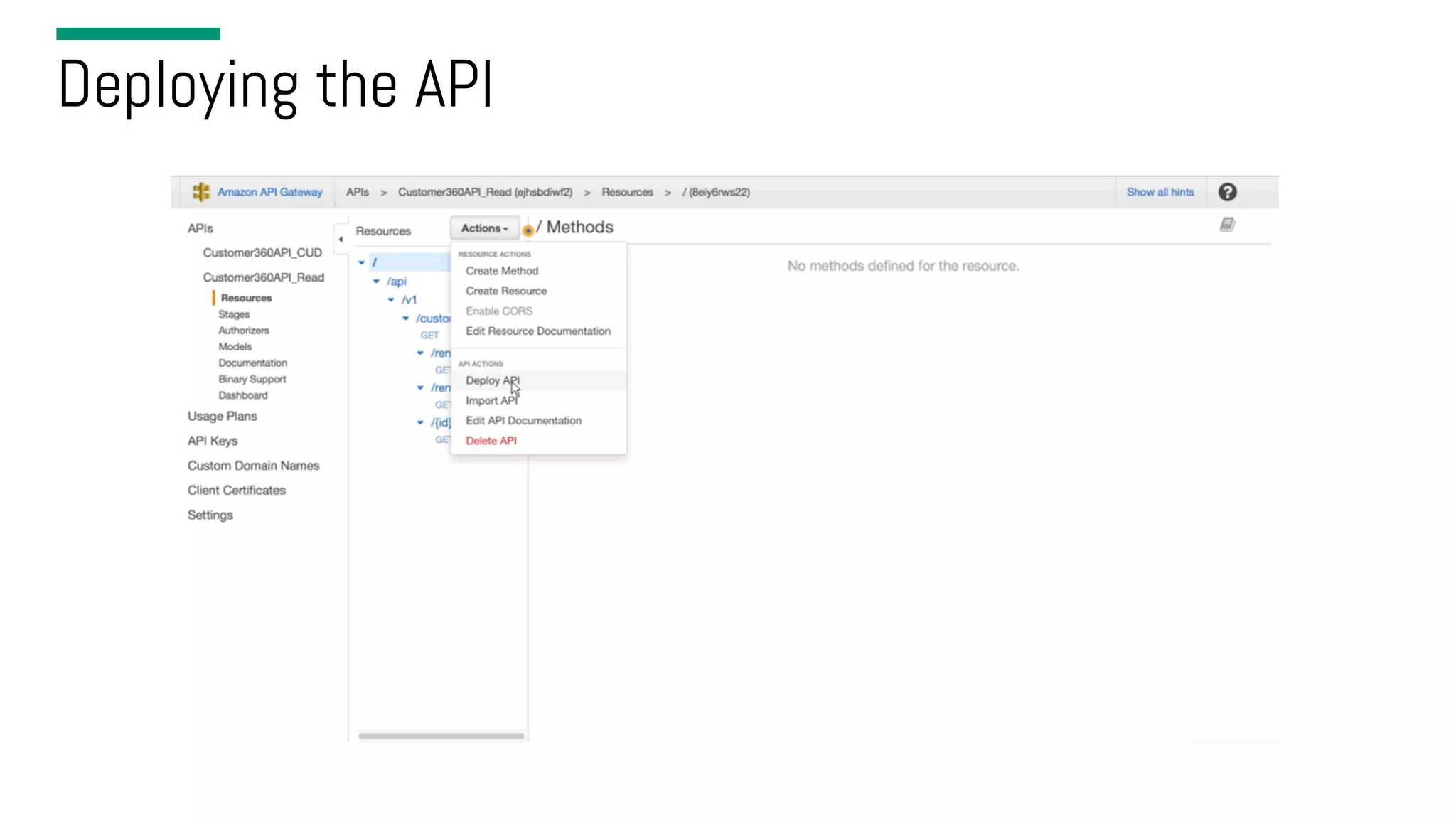Deploying the API 