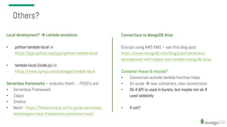 Webinar: Serverless Architectures with AWS Lambda and MongoDB Atlas | PDF