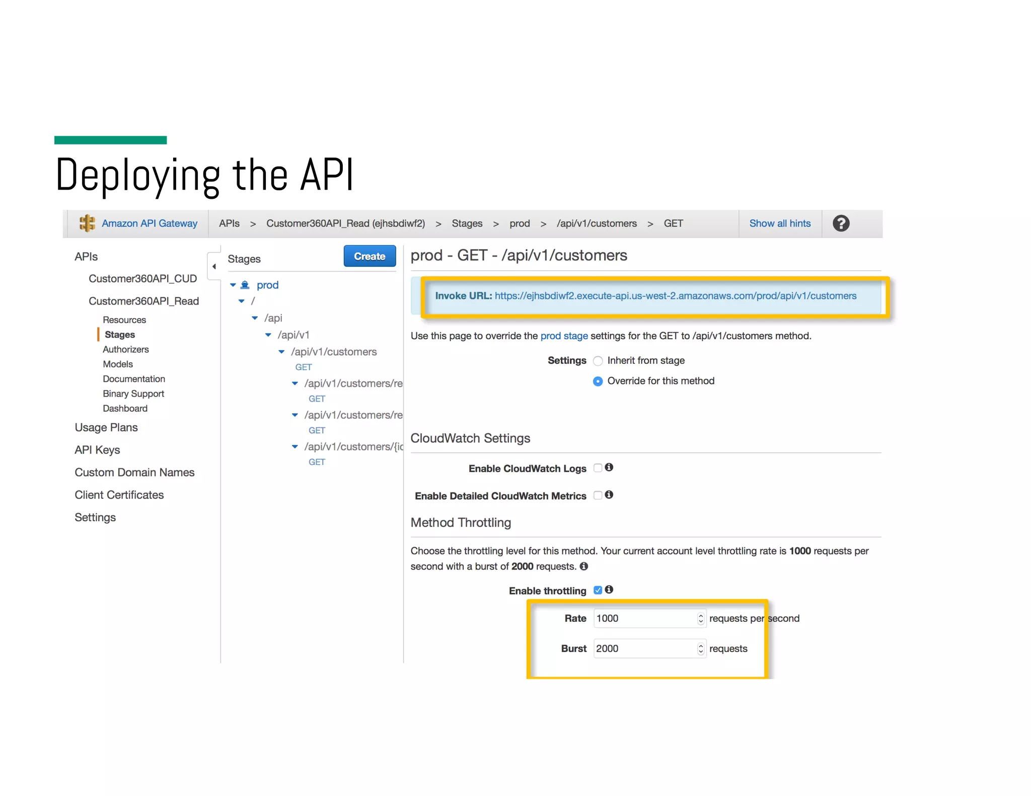 Deploying the API 