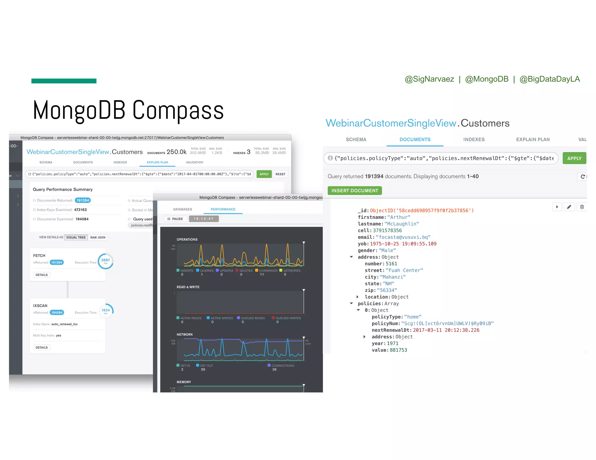 MongoDB Compass @SigNarvaez | @MongoDB | @BigDataDayLA 