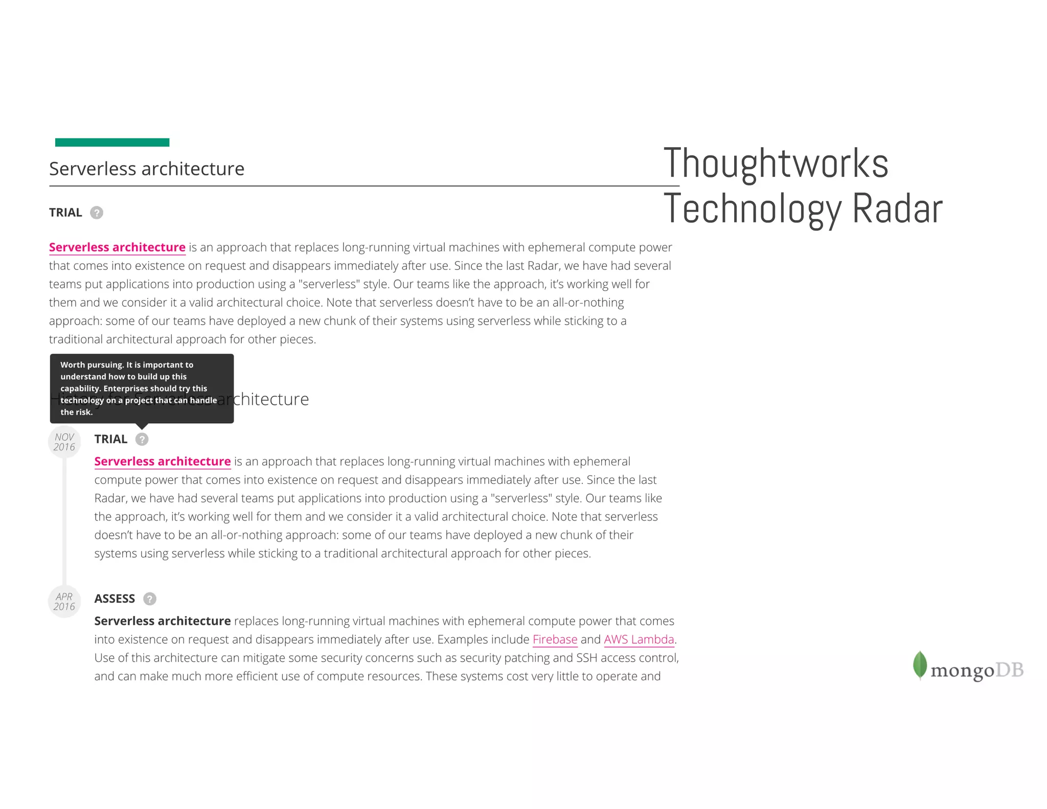 Thoughtworks Technology Radar 