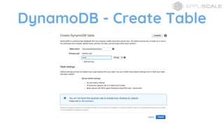 DynamoDB - Create Table
 
