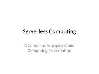 intro to Serverless architecture their merits | PPTX
