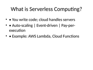 intro to Serverless architecture their merits | PPTX