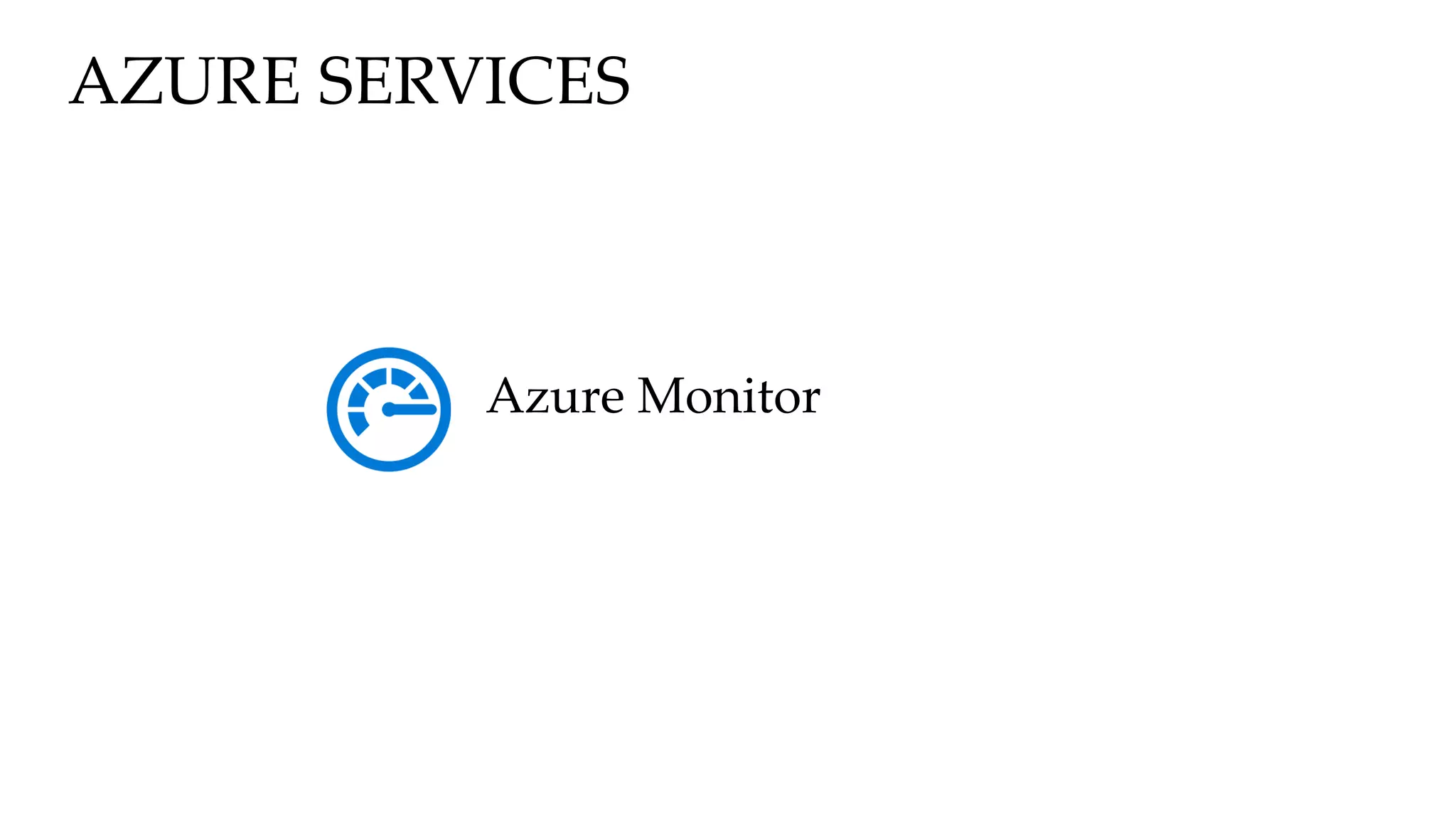 AZURE SERVICES
Azure Monitor
 