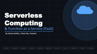 Comprehensive Overview of Serverless Computing and Function as a ...