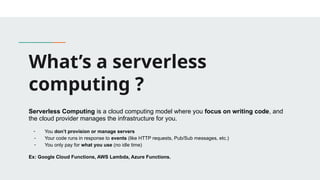 Serverless Computing & Automation - GCP | PPTX